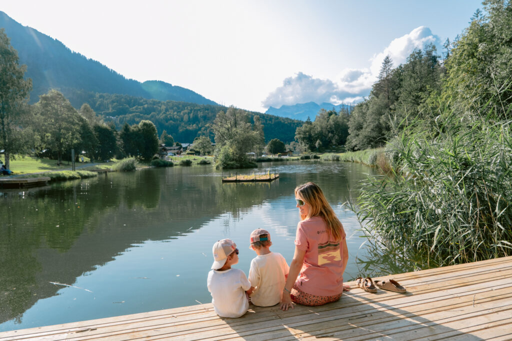 Swim near chamonix Chavants lake perfect for families